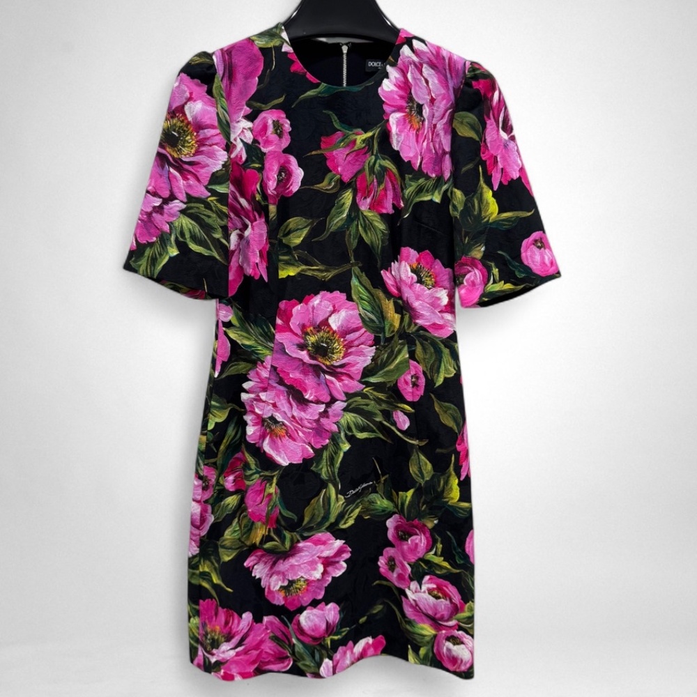 Dolce & Gabbana Peonies Stretch-Cotton Minidress
